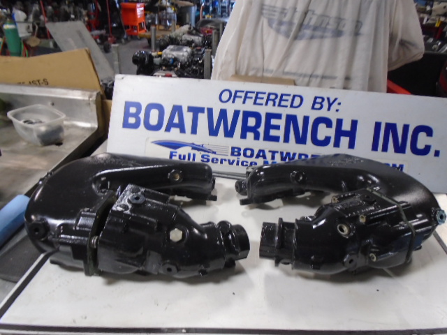 Volvo Penta Aluminum exhaust manifolds and risers set for V/6 engine